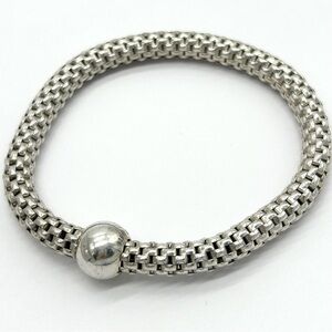 Silpada Sterling Silver Mesh Flxible Stretch Bracelet